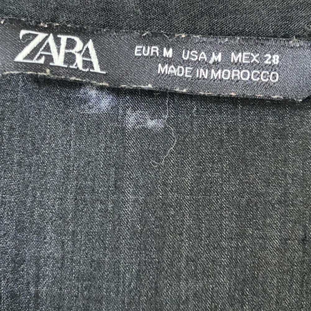 Zara Black Pink and Blue Tie-Dye Button Down Tunic Blouse Sz.M - Picture 4 of 7